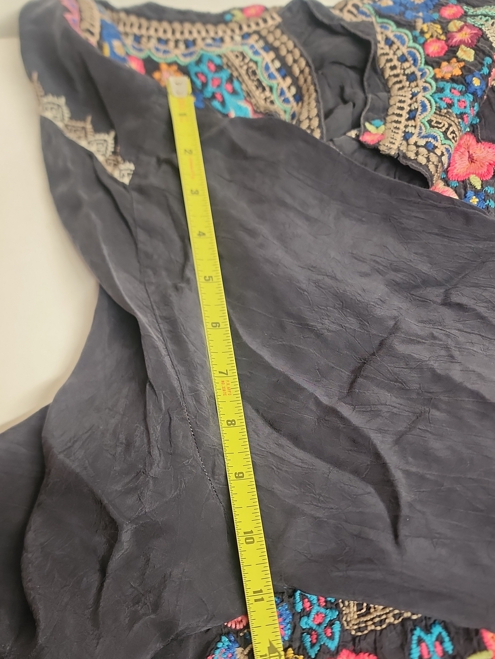 Johnny Was Black Tunic with Multicolor Floral Embroidery Size XXL Boho Feminine - Picture 14 of 15